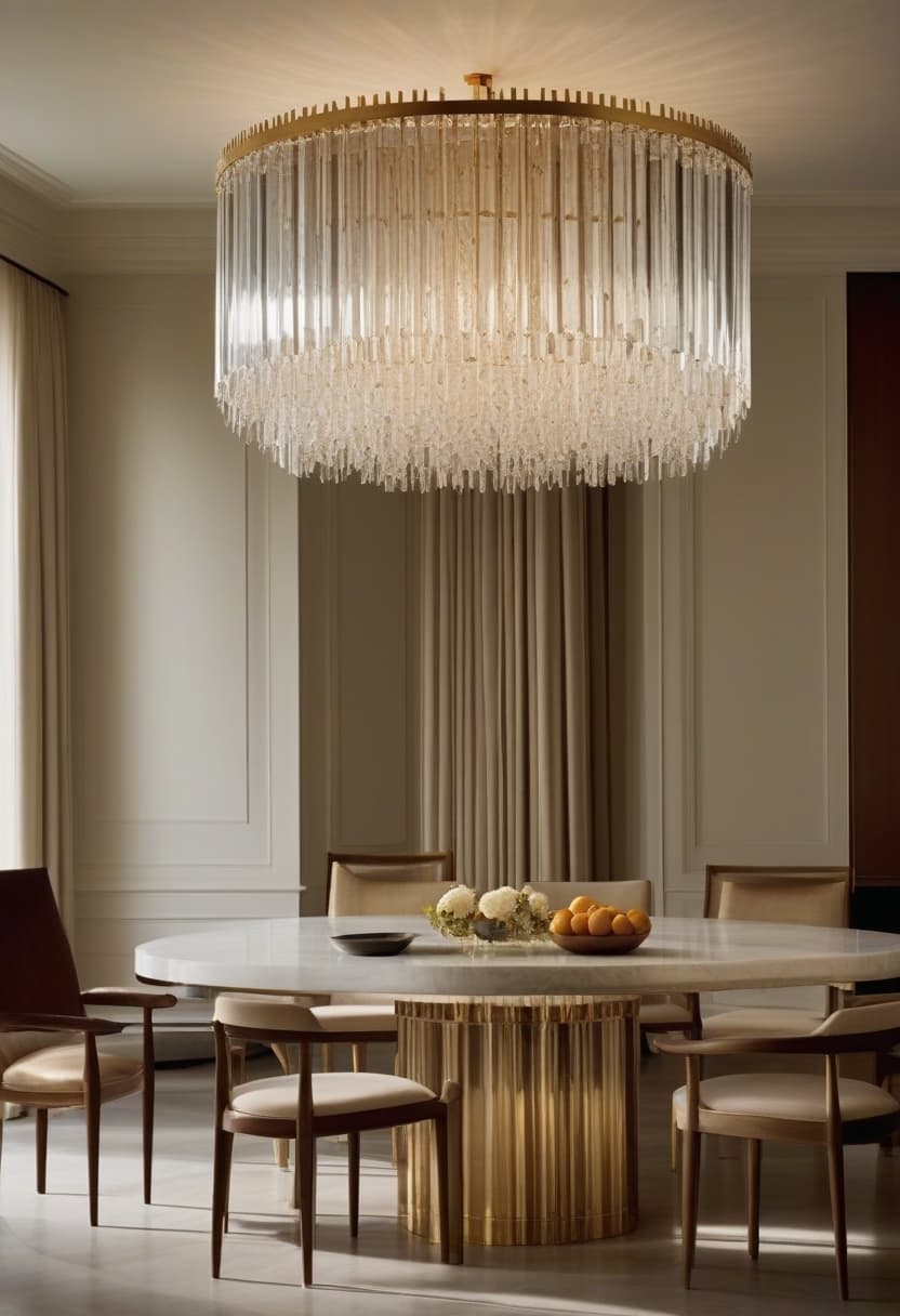 Cascade chandelier — A pillar of atmospheric light.