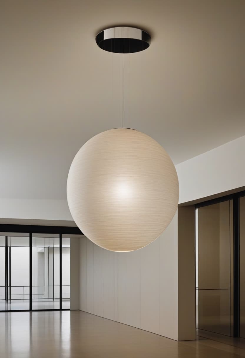 Arc chandelier — A single point, suspended.