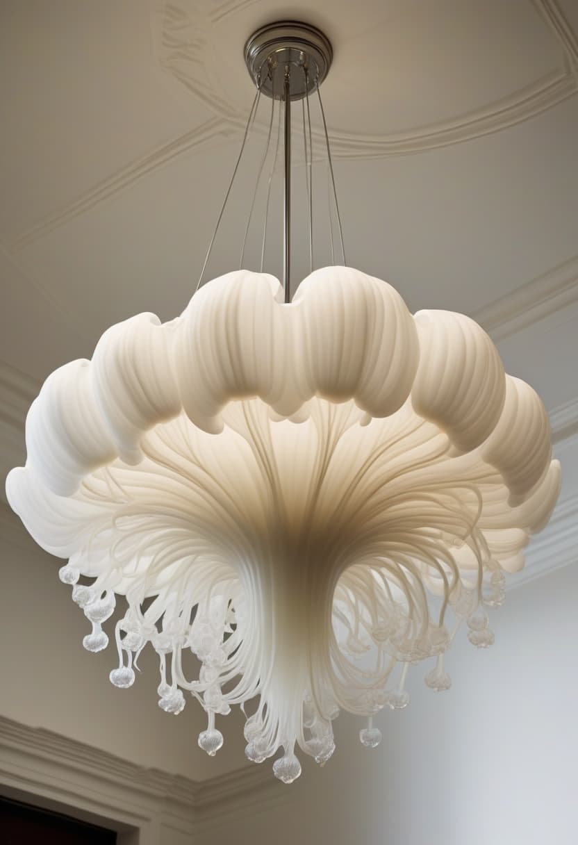 Mira chandelier viewed from a low angle.